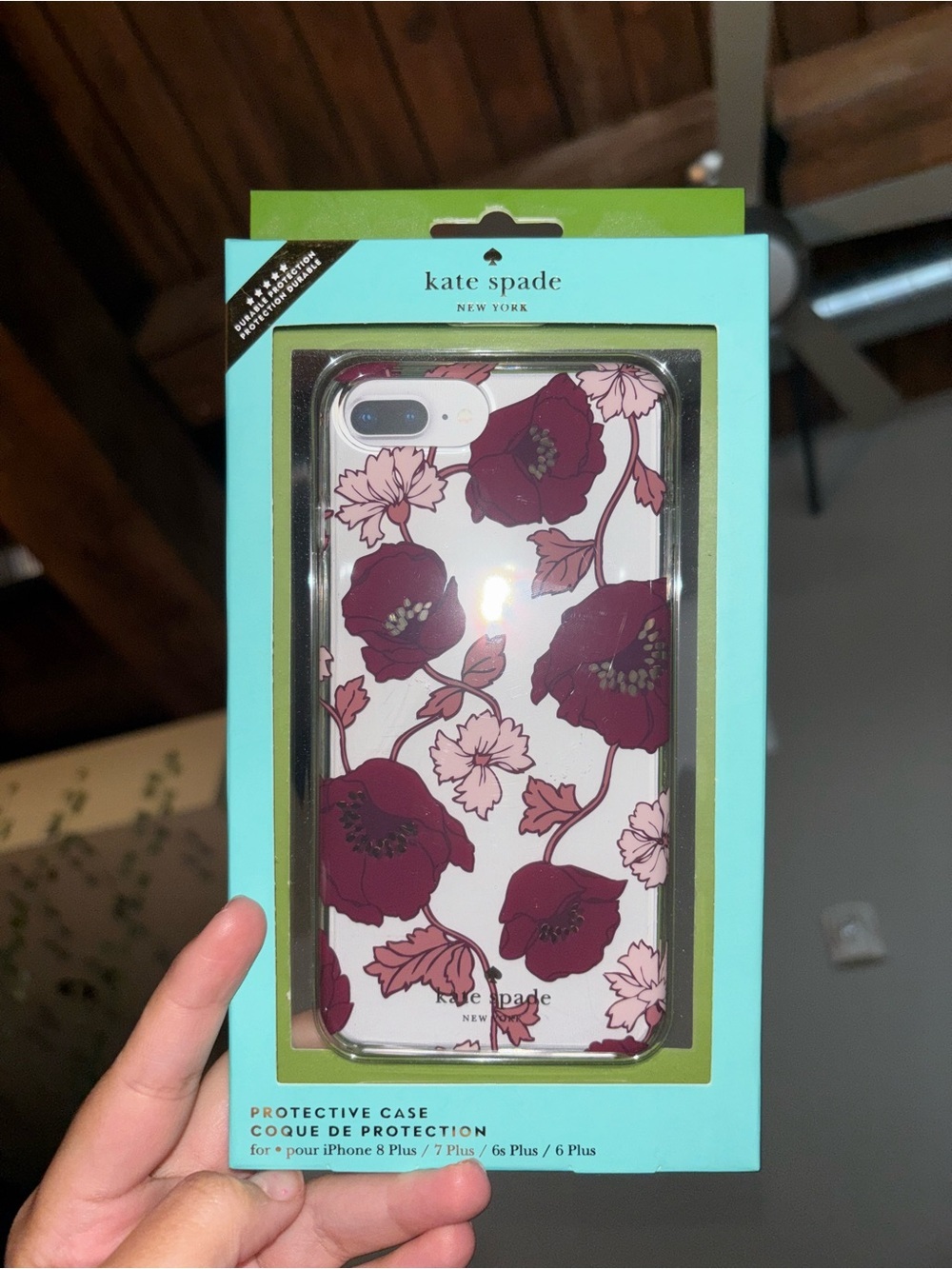 kate spade Floral Burgundy & Pink Protective iPhone Case